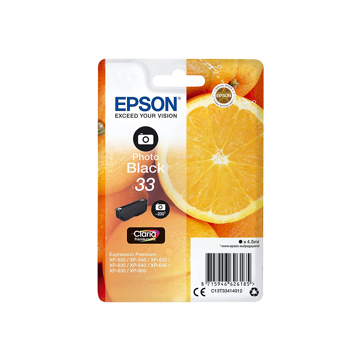 Epson 33 - Photo schwarz - original - Tintenpatrone