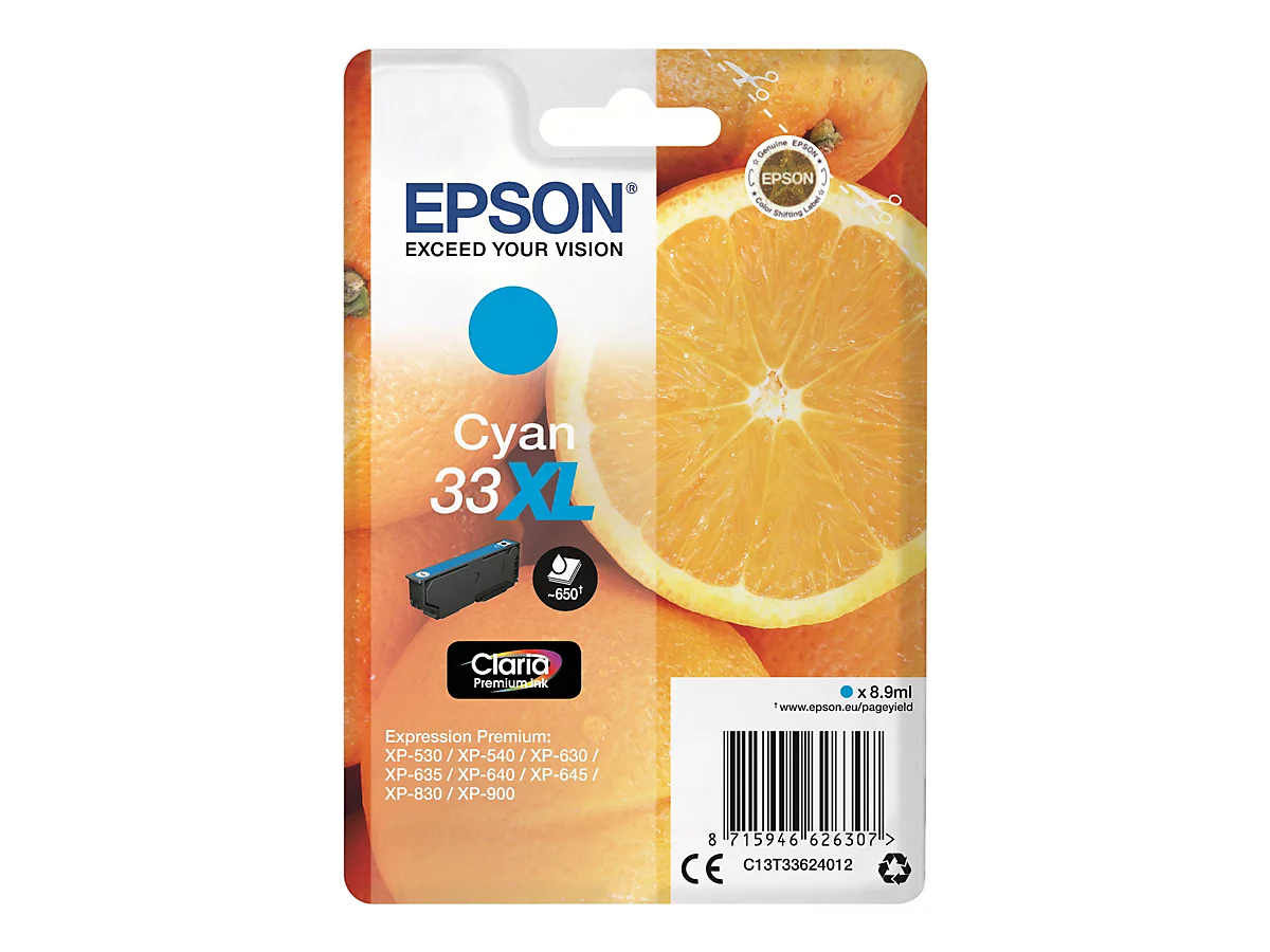 Epson 33XL - XL - Cyan - original - Tintenpatrone