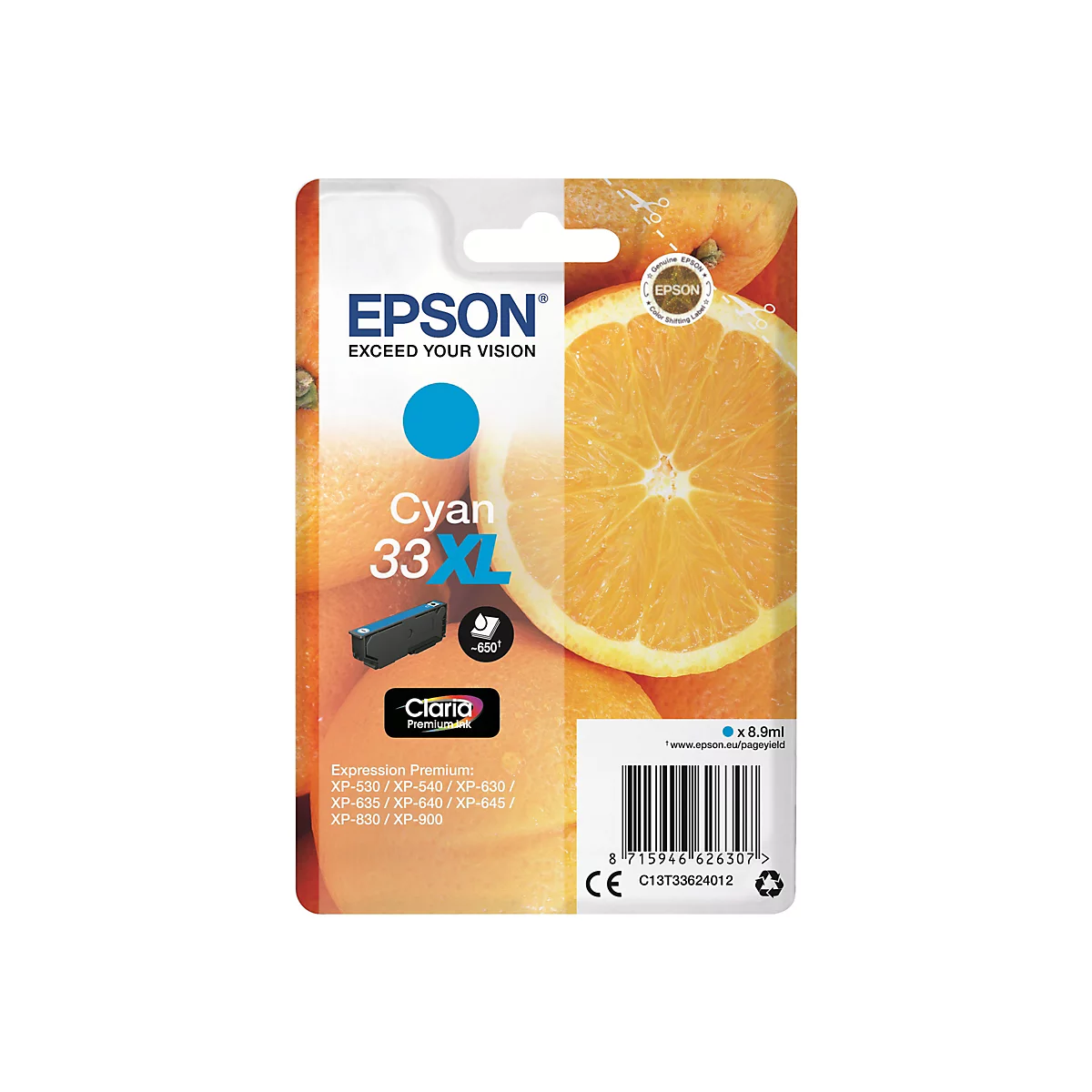 Epson 33XL - XL - Cyan - original - Tintenpatrone