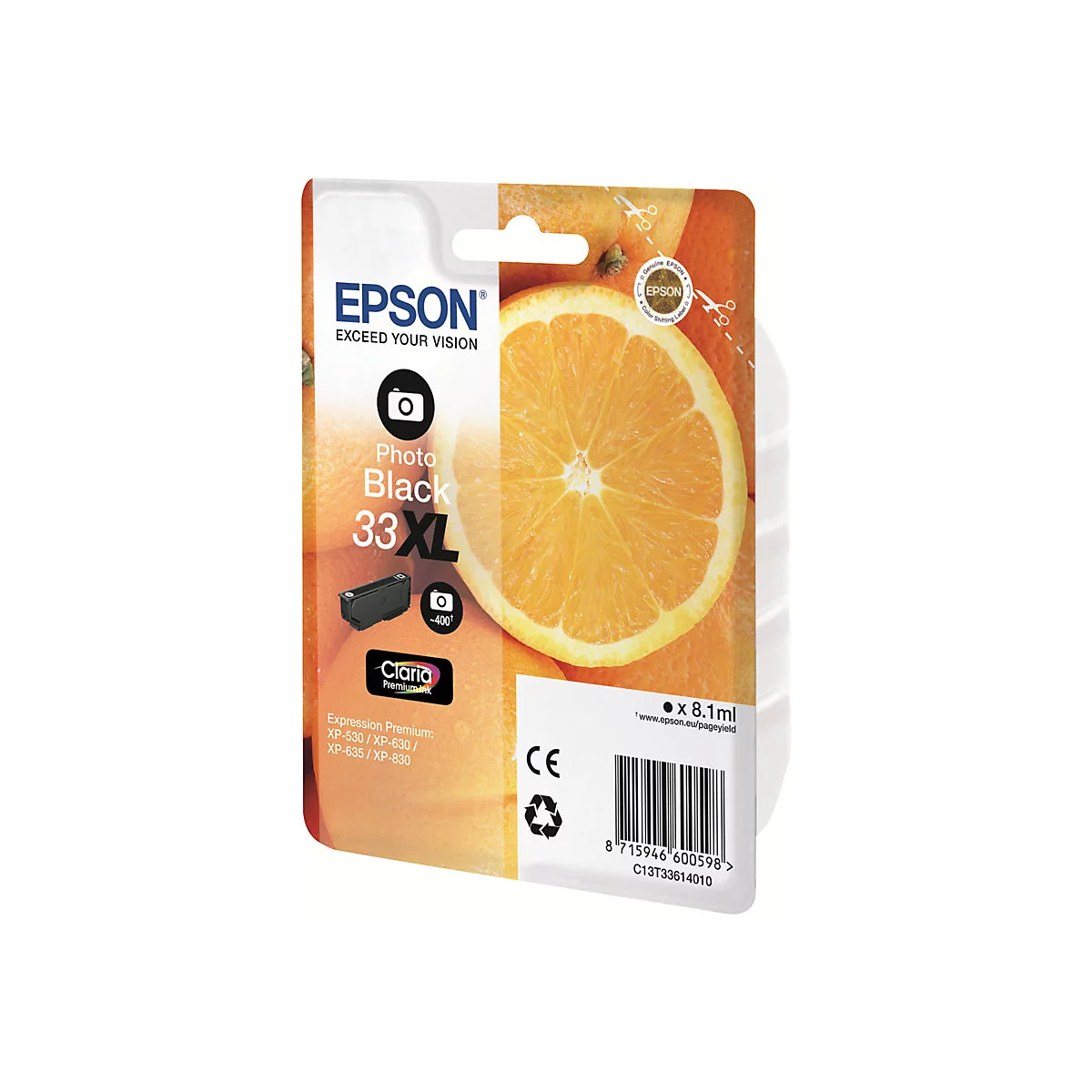 Epson 33XL - XL - Photo schwarz - original - Tintenpatrone