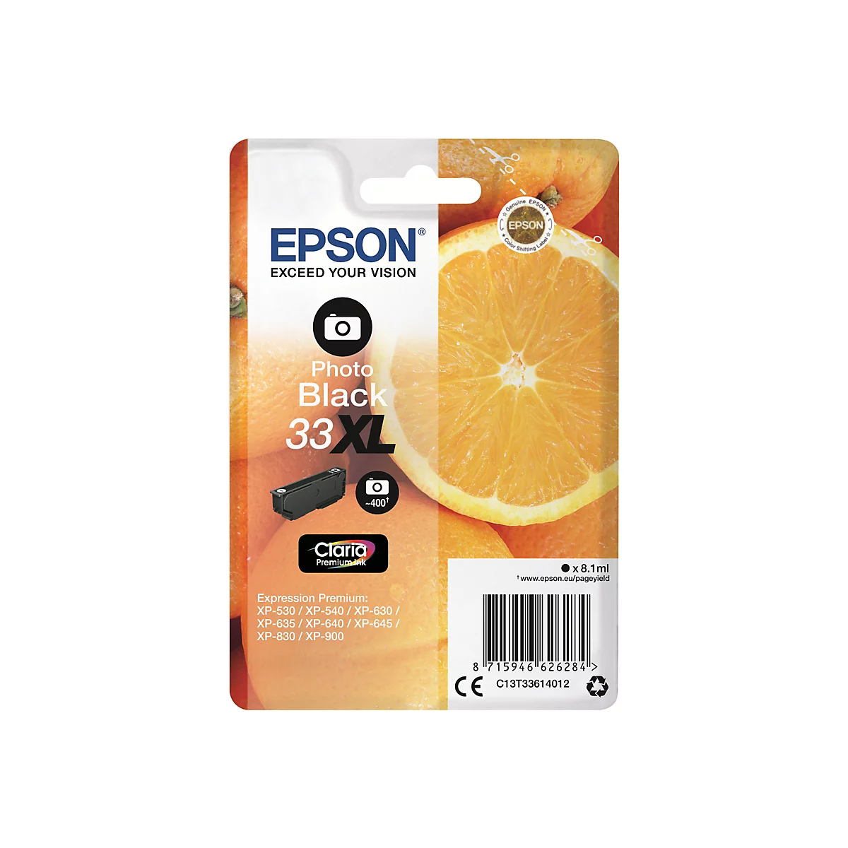 Epson 33XL - XL - Photo schwarz - original - Tintenpatrone