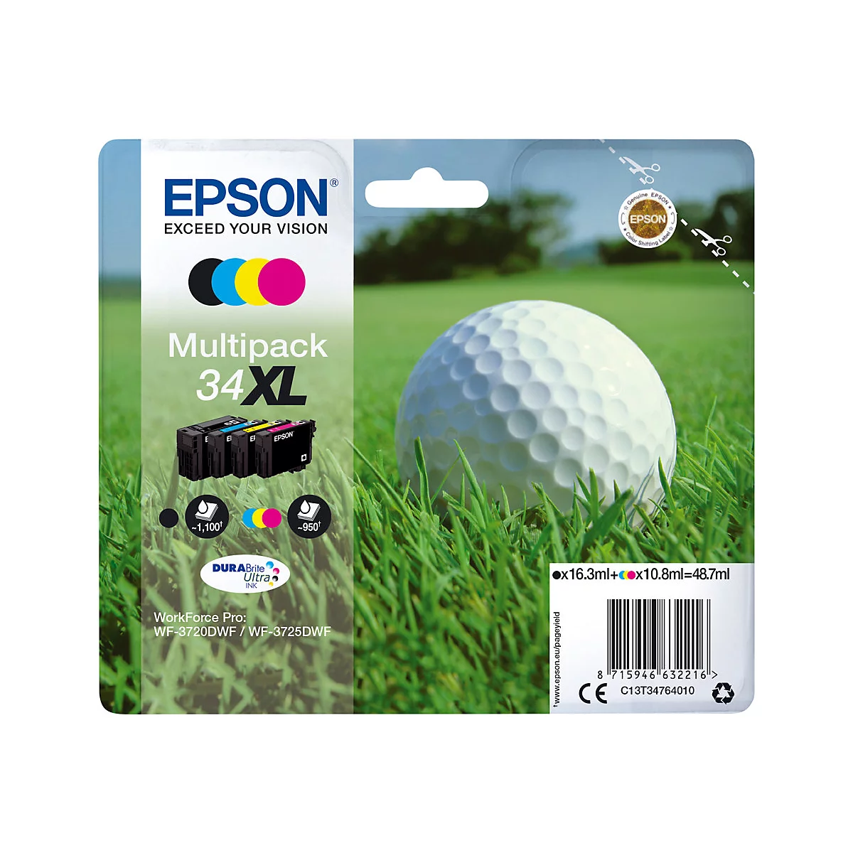 Epson 34XL - 4er-Pack - XL - Schwarz, Gelb, Cyan, Magenta - original - Tintenpatrone