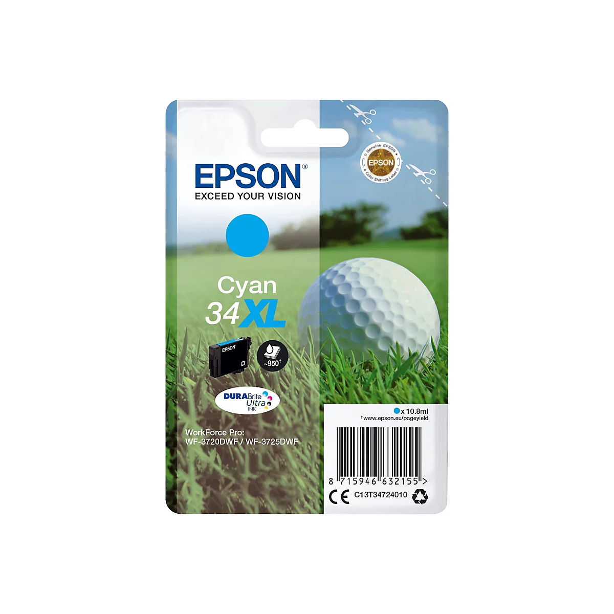 Epson 34XL - XL - Cyan - original - Tintenpatrone