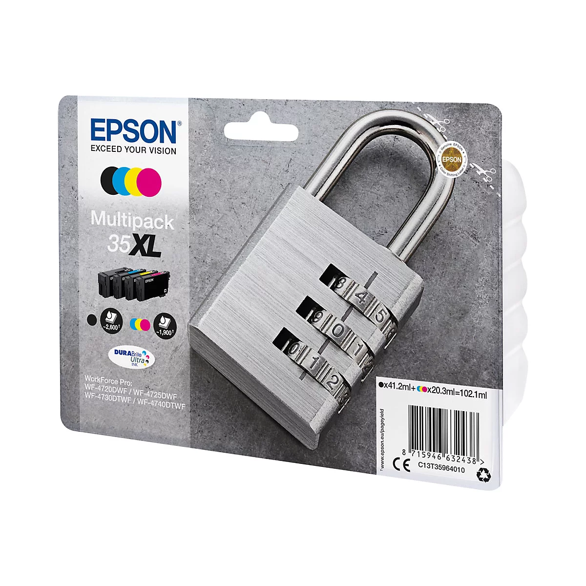 Epson 35XL Multipack - 4er-Pack - XL - Schwarz, Gelb, Cyan, Magenta - original - Tintenpatrone