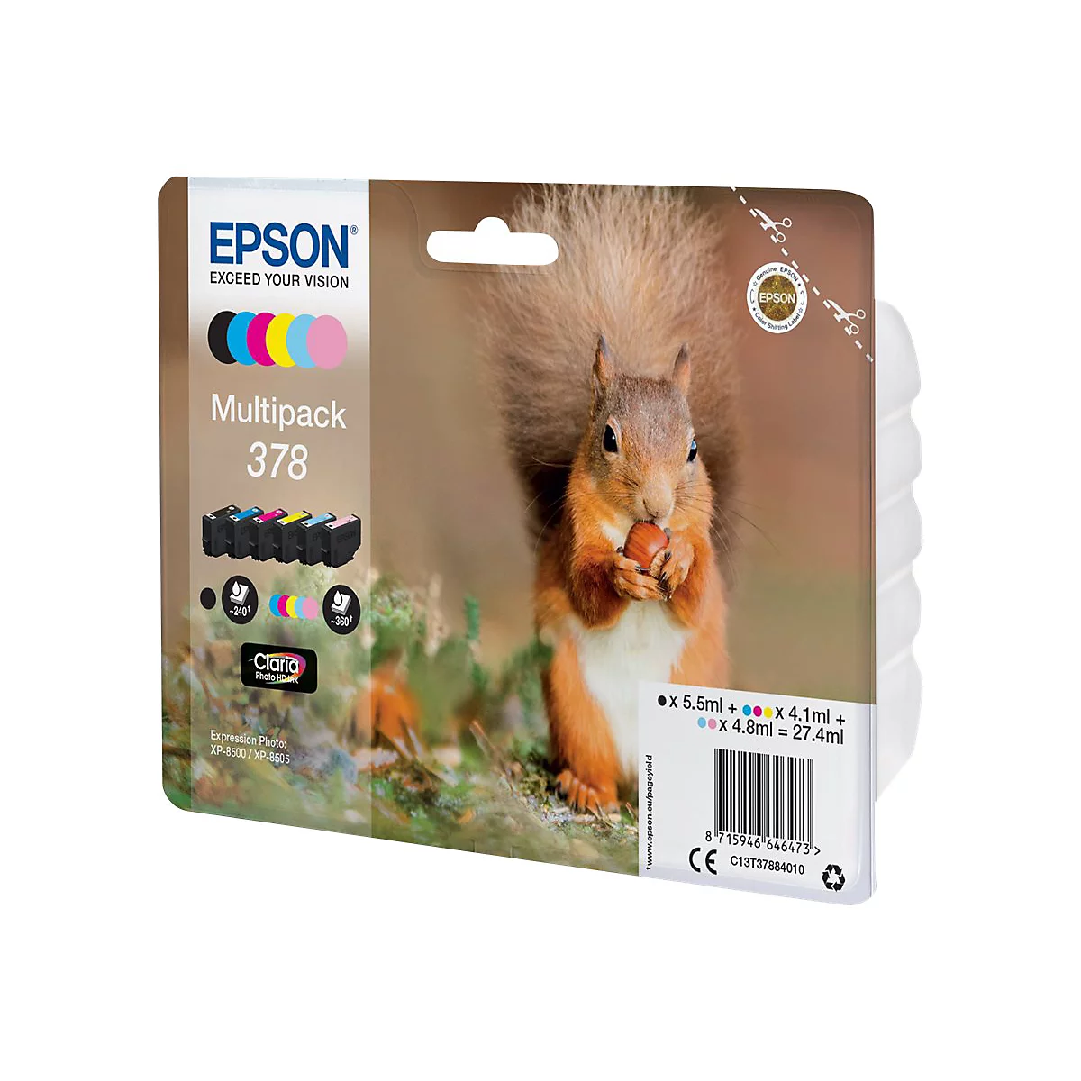 Epson 378 Multipack - 6er-Pack - Schwarz, Gelb, Cyan, Magenta, hellmagentafarben, hell Cyan - original - Tintenpatrone