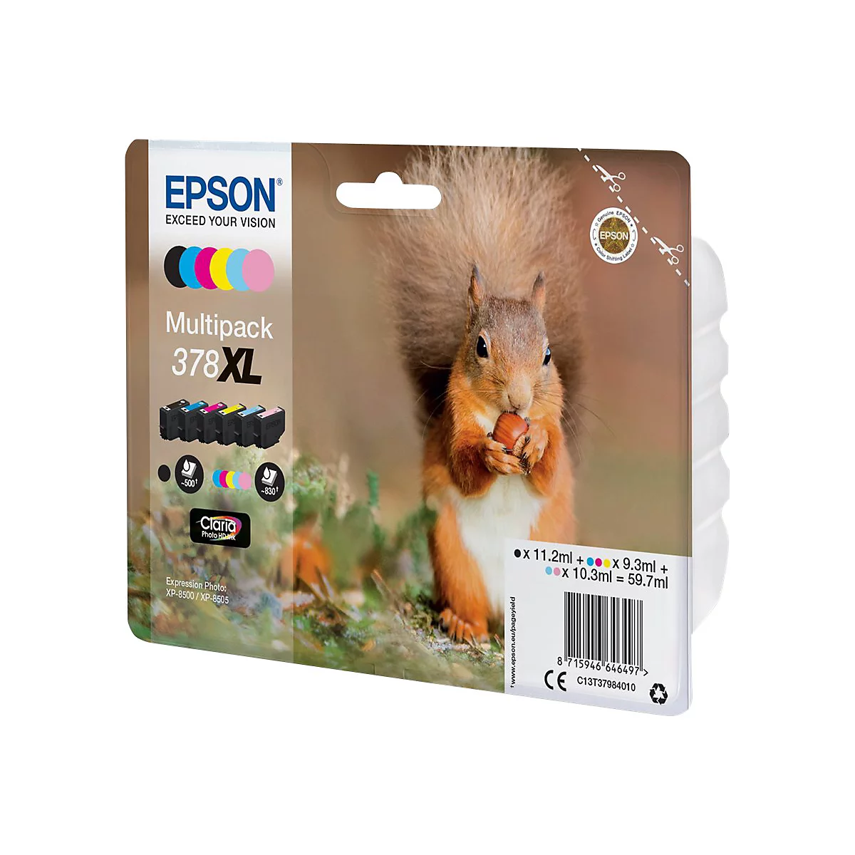 Epson 378XL Multipack - 6er-Pack - XL - Schwarz, Gelb, Cyan, Magenta, hellmagentafarben, hell Cyan - original - Tintenpatrone