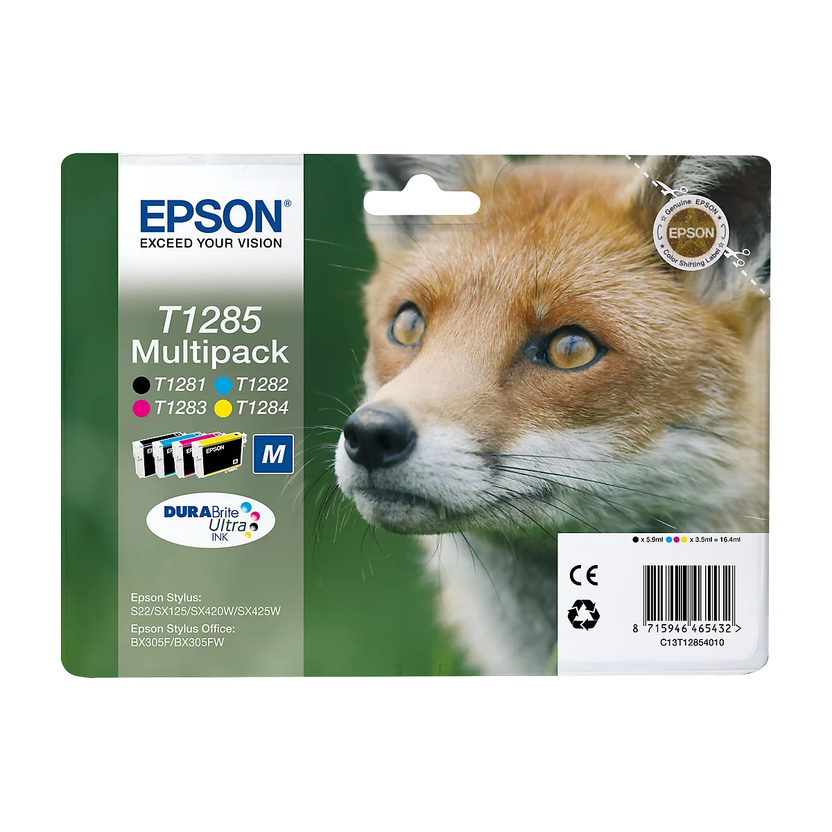 EPSON 4 Tintenpatronen T12854010 cyan, magenta, gelb, schwarz, original