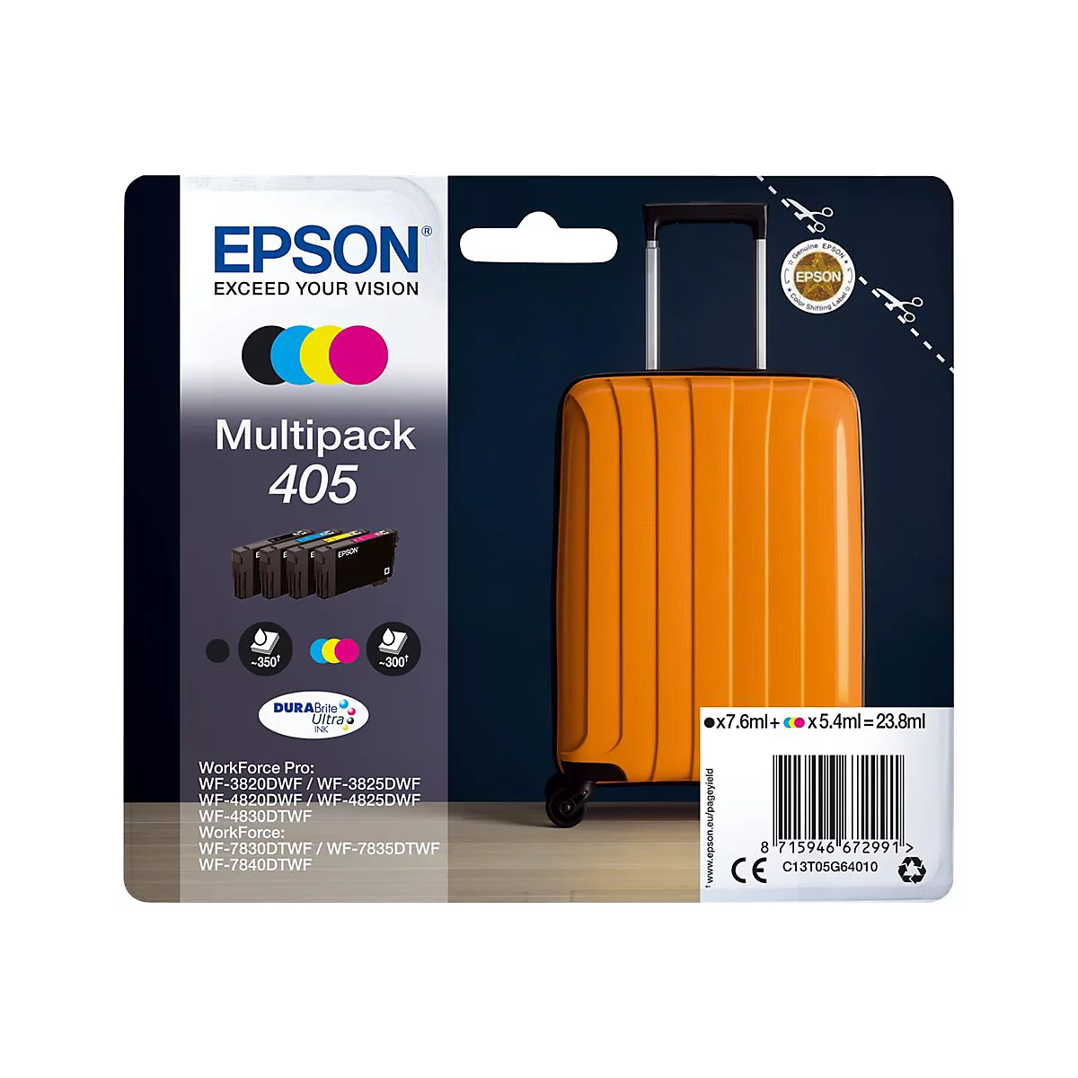 Epson 405 Multipack - 4er-Pack - Schwarz, Gelb, Cyan, Magenta - original - Tintenpatrone