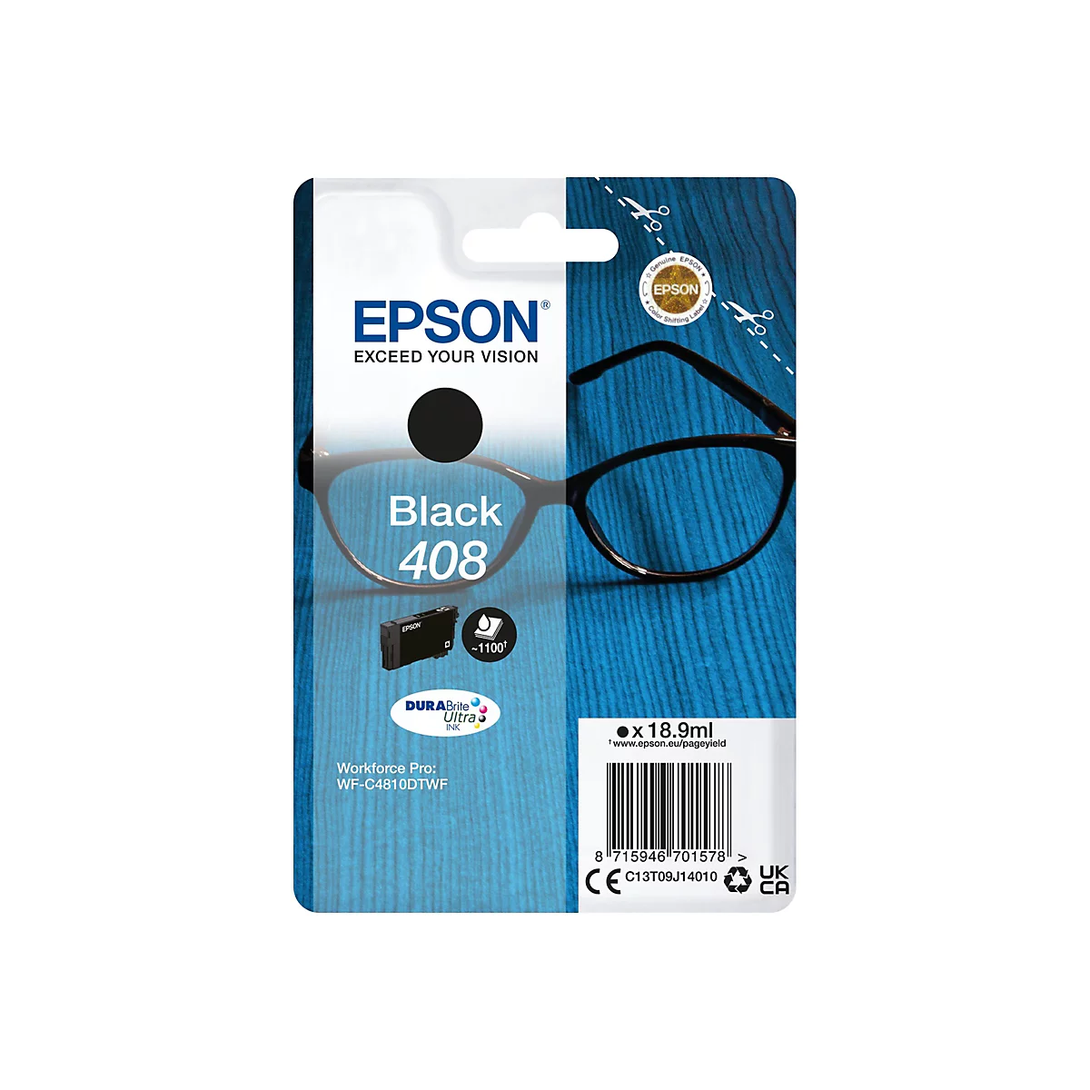 Epson 408 - 18.9 ml - Schwarz - original - Blisterverpackung - Tintenpatrone