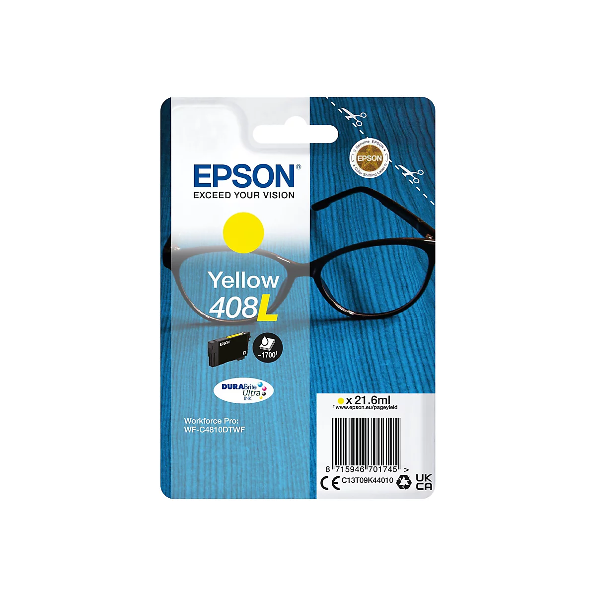 Epson 408L - 21.6 ml - Gelb - original - Blisterverpackung - Tintenpatrone