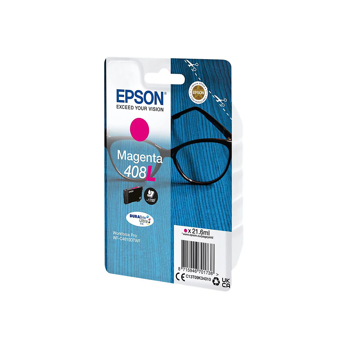 Epson 408L - 21.6 ml - Magenta - original - Blisterverpackung - Tintenpatrone