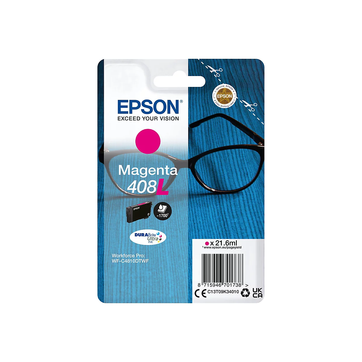 Epson 408L - 21.6 ml - Magenta - original - Blisterverpackung - Tintenpatrone