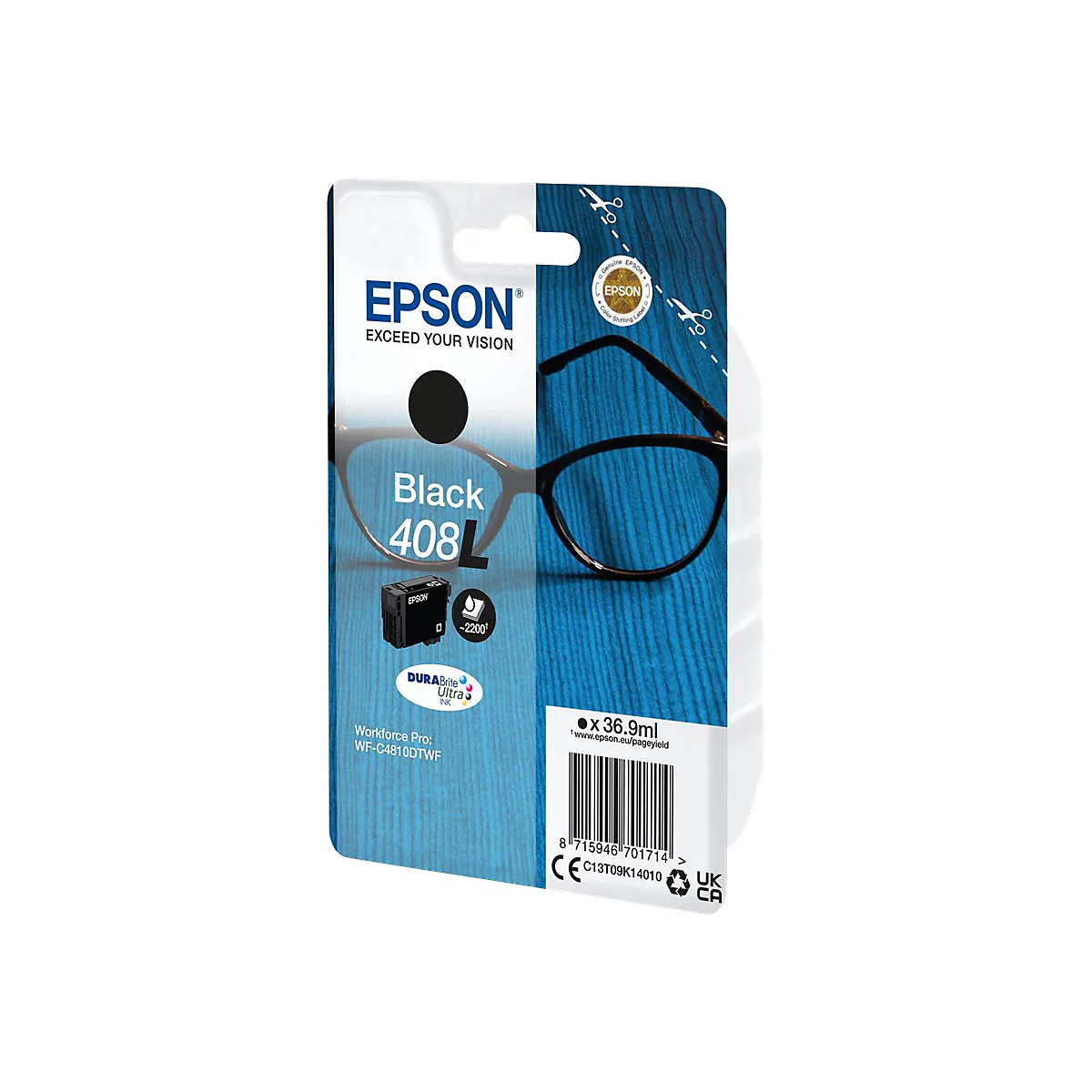 Epson 408L - 36.9 ml - Extrahohe Kapazität - Schwarz - original - Blisterverpackung