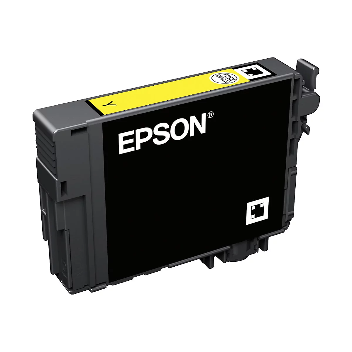 Gelbe Tintenpatrone mit der Aufschrift EPSON.