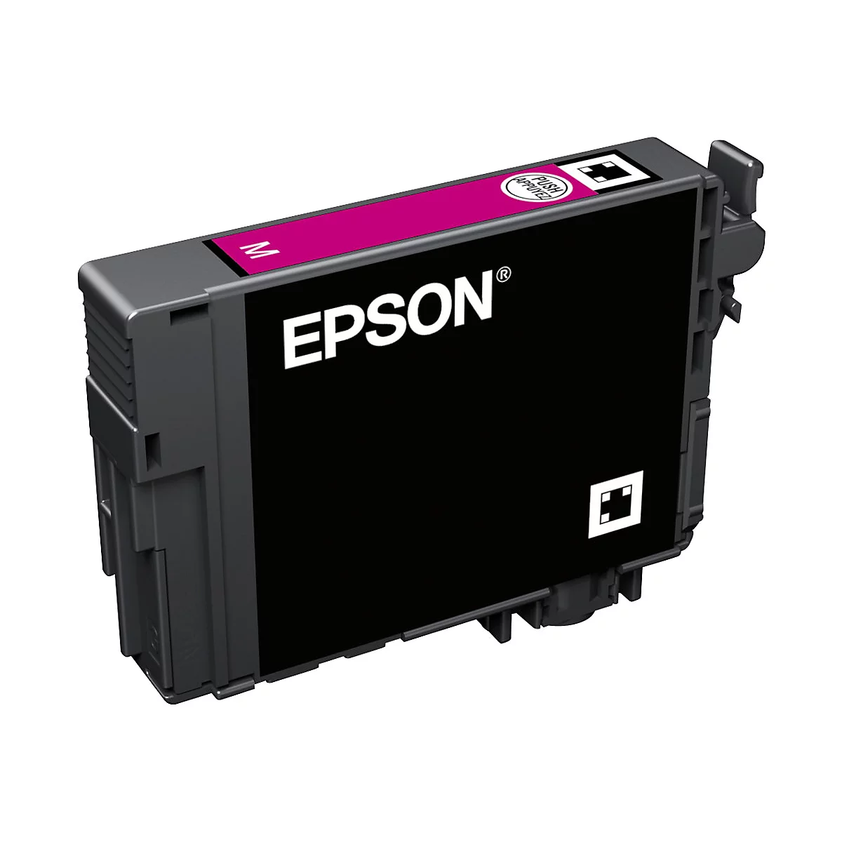 Epson Tintenpatrone in Magenta, mit Epson-Logo.