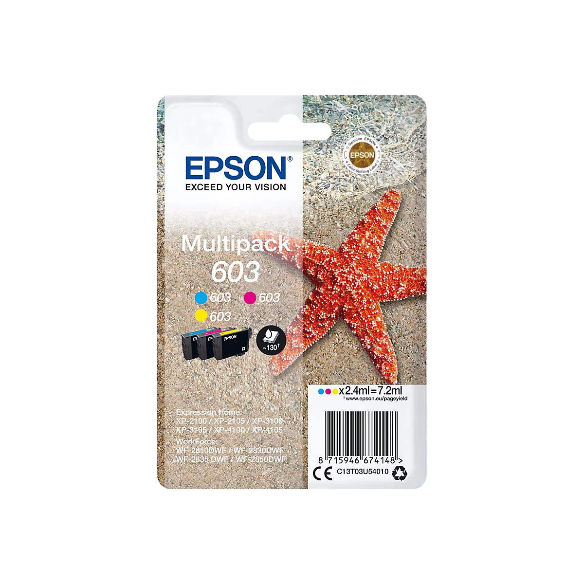 Epson 603 Multipack - 3er-Pack - Gelb, Cyan, Magenta - original - Tintenpatrone