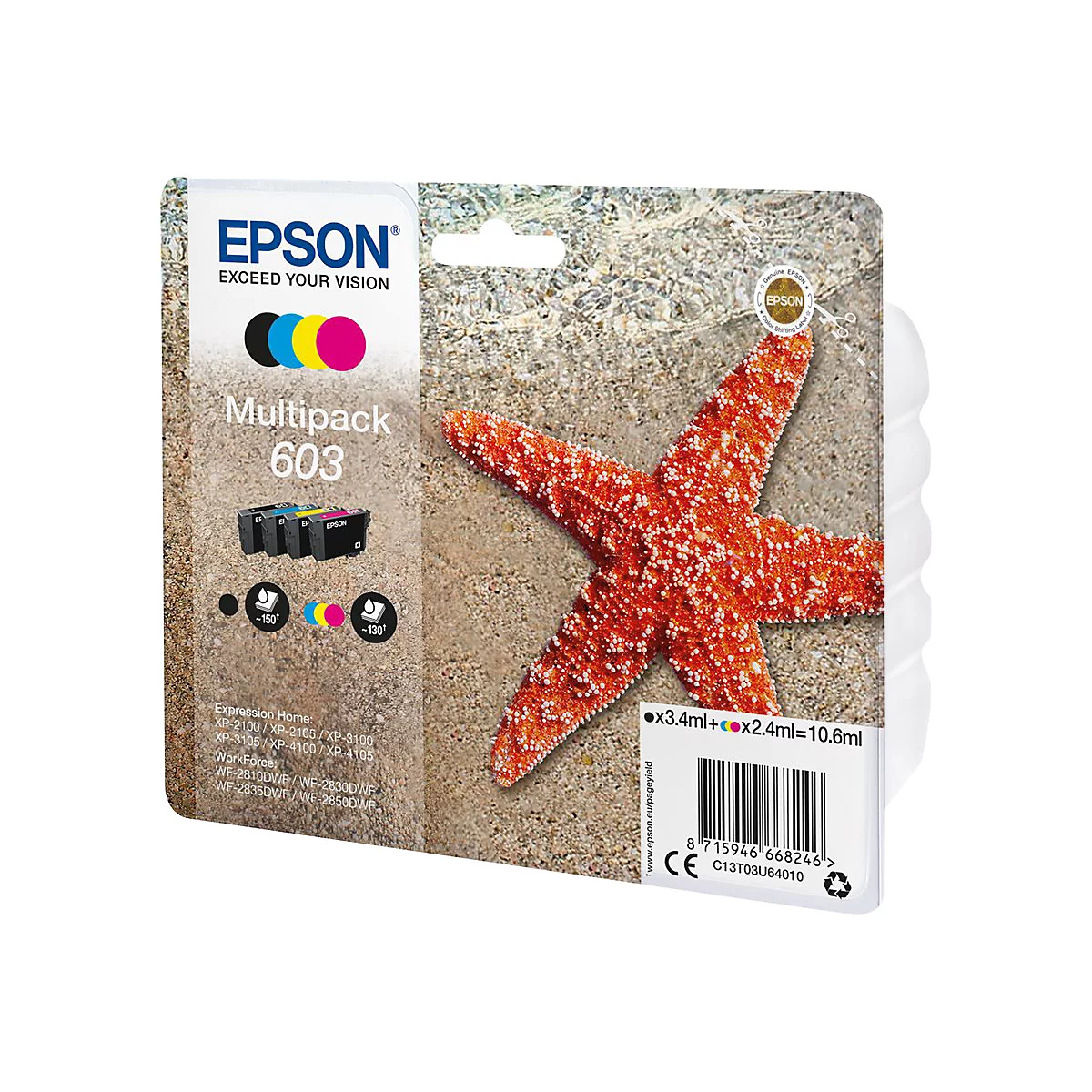 Epson 603 Multipack - 4er-Pack - Schwarz, Gelb, Cyan, Magenta - original - Tintenpatrone