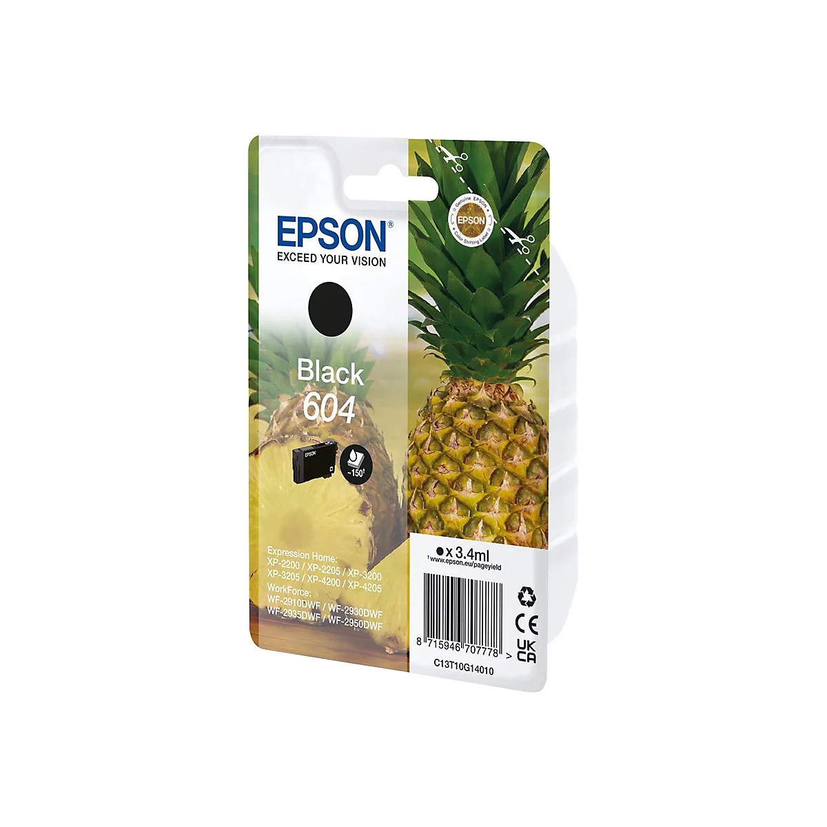 Epson 604 Singlepack - 3.4 ml - Schwarz - original - Blisterverpackung - Tintenpatrone