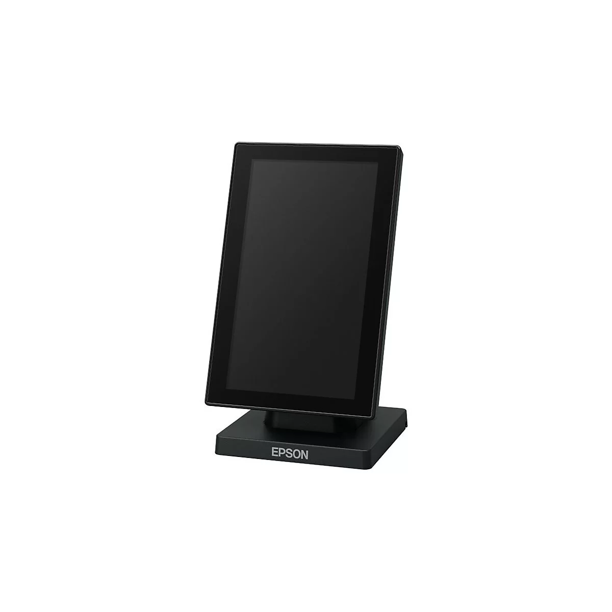 Schwarzer Touchscreen-Monitor mit Epson Logo auf der Basis.