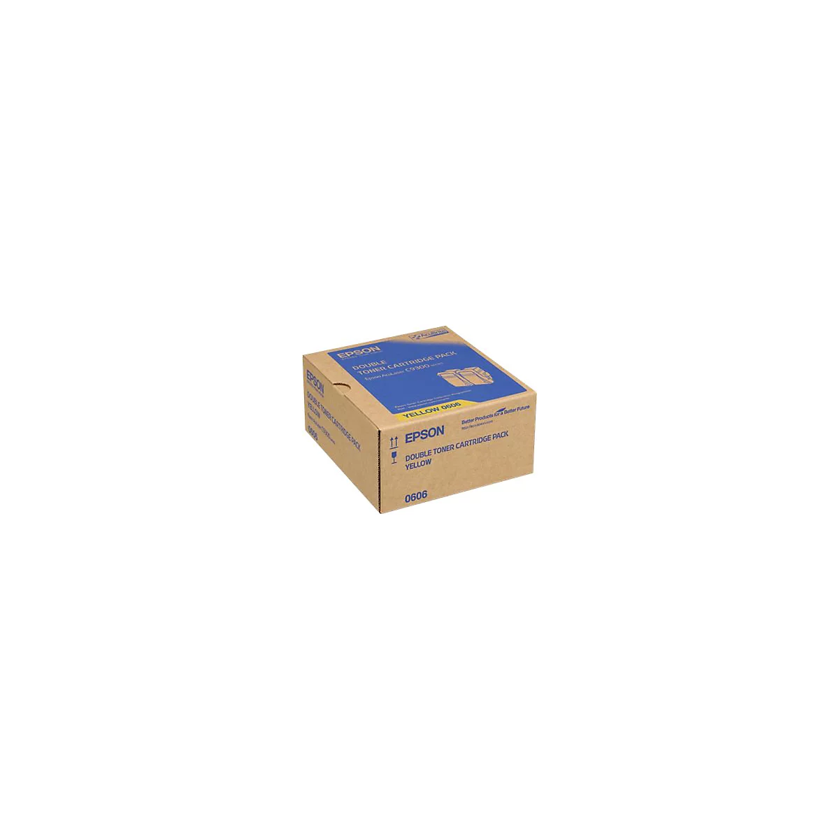 Karton mit Aufdruck EPSON DOUBLE TONER CARTRIDGE PACK YELLOW 0606.