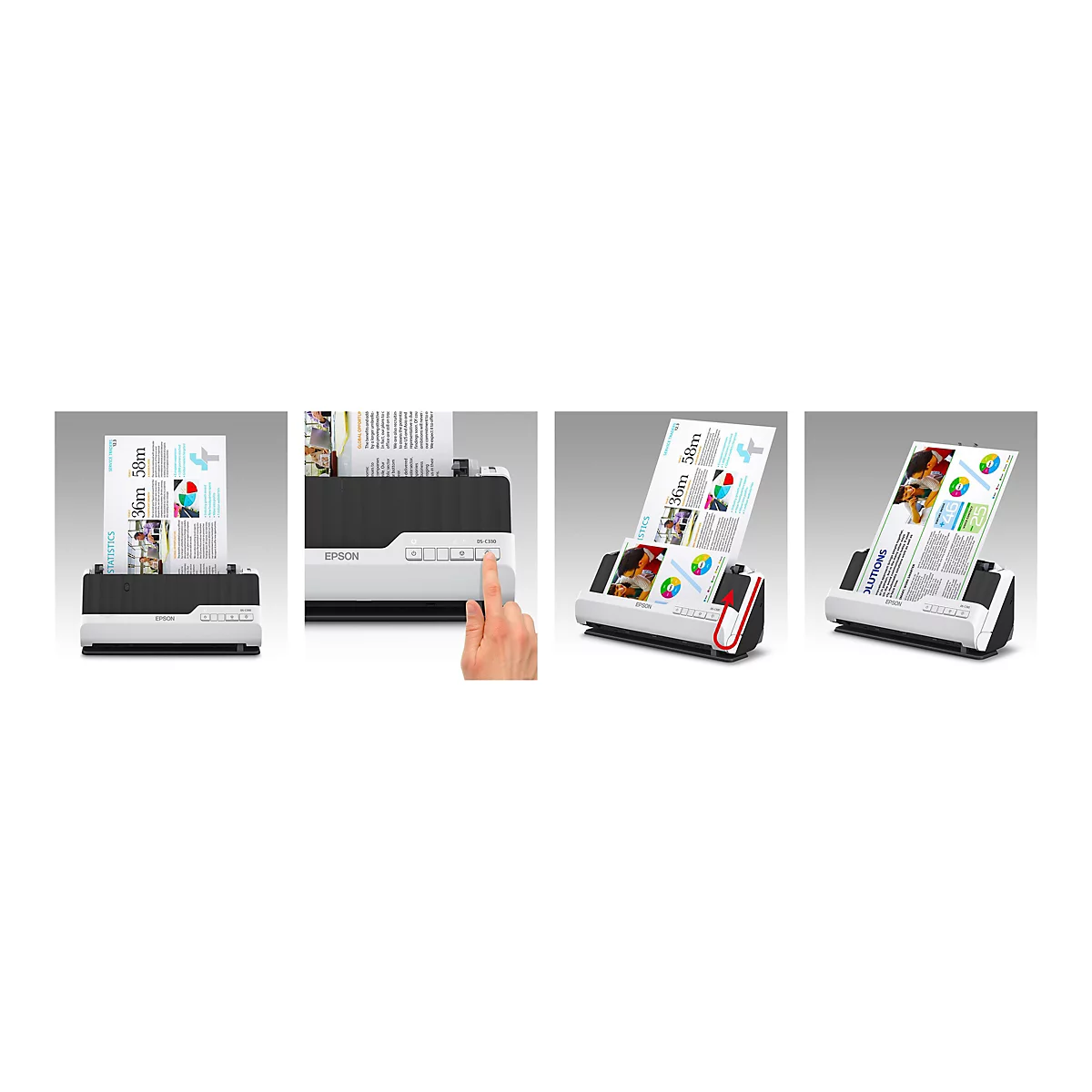 Epson DS-C330 - Einzelblatt-Scanner - Duplex - A4/Legal - 600 dpi x 600 dpi - automatischer Dokumenteneinzug (20 Seiten)