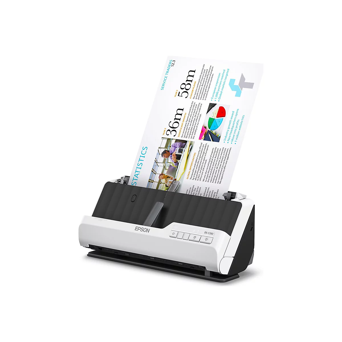 Epson DS-C330 - Einzelblatt-Scanner - Duplex - A4/Legal - 600 dpi x 600 dpi - automatischer Dokumenteneinzug (20 Seiten)