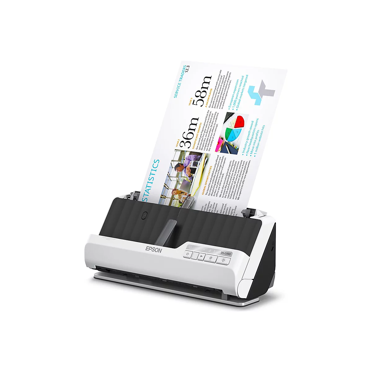 Epson DS-C490 - Einzelblatt-Scanner - Duplex - A4/Legal - 600 dpi x 600 dpi - automatischer Dokumenteneinzug (20 Seiten)