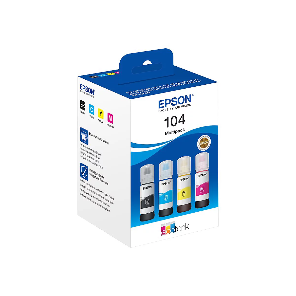Epson 104 Multipack Tintentank-Flaschen in Originalverpackung.