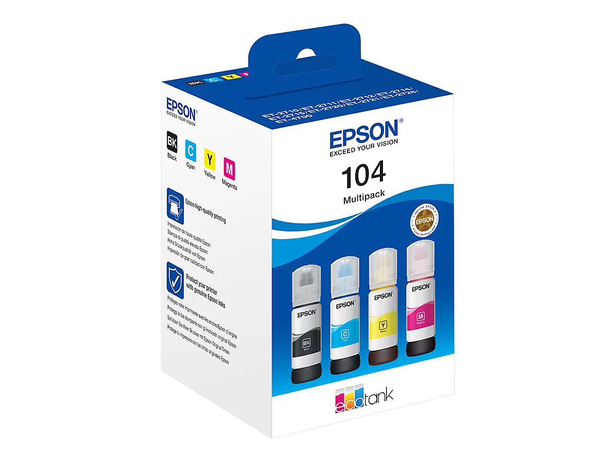 Epson EcoTank 104 - 4er-Pack - Schwarz, Gelb, Cyan, Magenta - original - Nachfülltinte