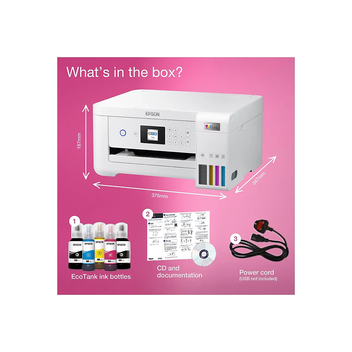 Epson EcoTank ET-2856 - Multifunktionsdrucker - Farbe - Tintenstrahl - nachfüllbar - A4 (Medien)