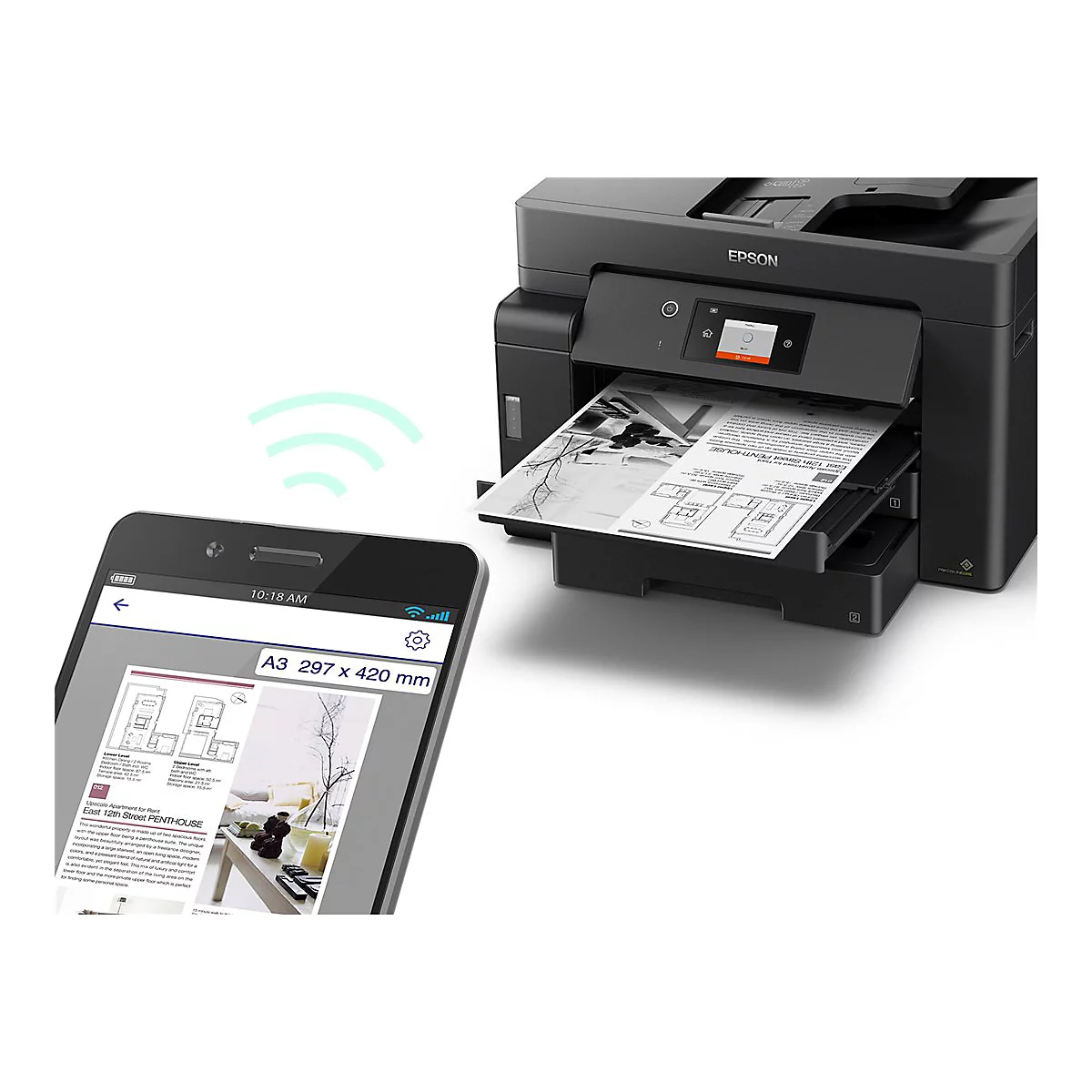 Epson EcoTank ET-M16600 - Multifunktionsdrucker - s/w - Tintenstrahl - A3 plus (329 x 483 mm) (Original) - A3 (Medien)