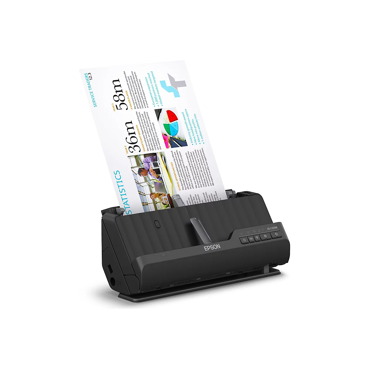 Epson ES-C320W - Einzelblatt-Scanner - Duplex - A4/Legal - 600 dpi x 600 dpi - automatischer Dokumenteneinzug (20 Blätter)