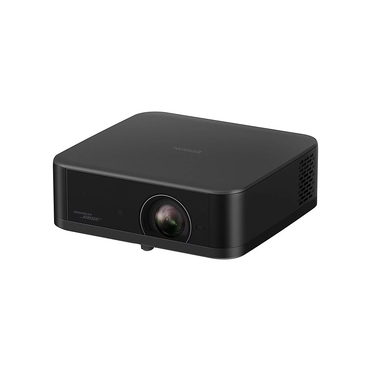 Schwarzer Projektor, "Sound by Bose" Logo, "EPSON" Schriftzug.