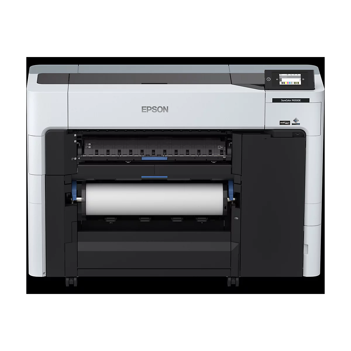 Grande imprimante, blanche et noire. Logo Epson. Inscription : SureColor P6500E.