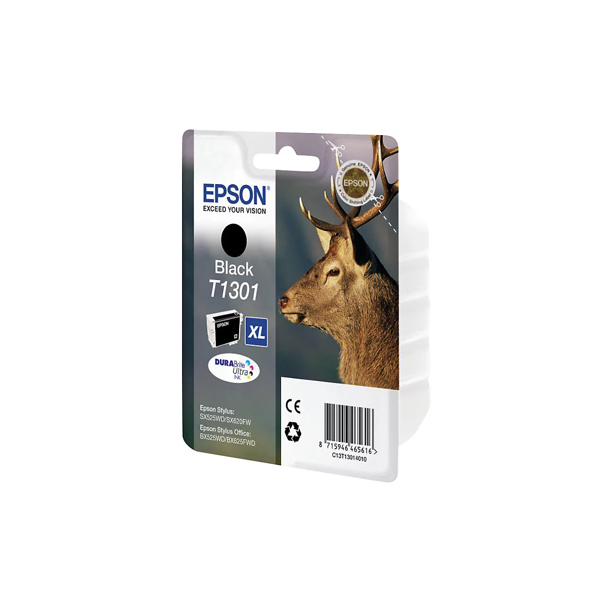 Epson T1301 - Schwarz - original - Blisterverpackung - Tintenpatrone - für Stylus Office BX630, BX635, BX935; WorkForce WF-3010, 3520, 3530, 3540, 7015, 7515, 7525