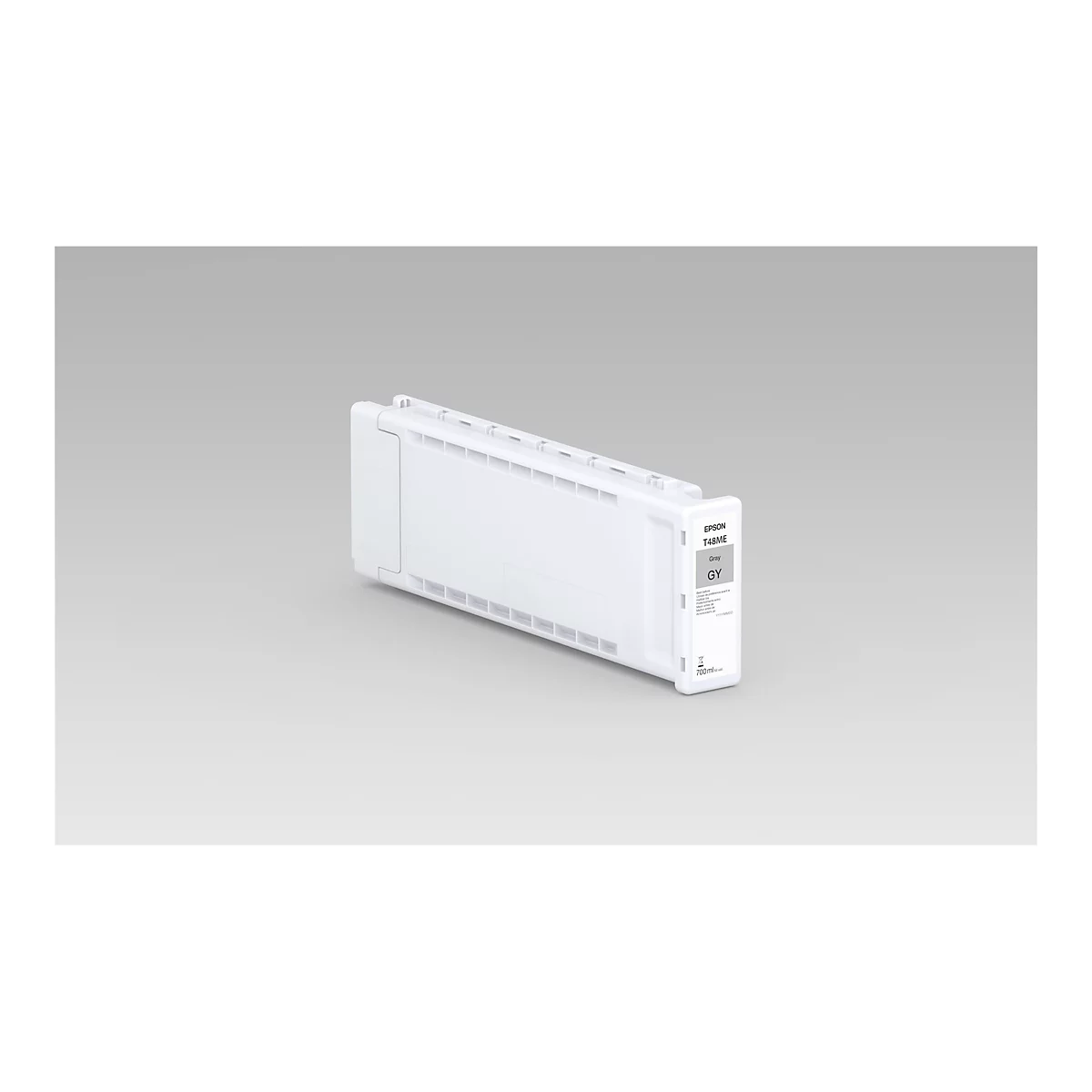 Graue Tintenpatrone EPSON T46BME mit Aufschrift "Gray GY".