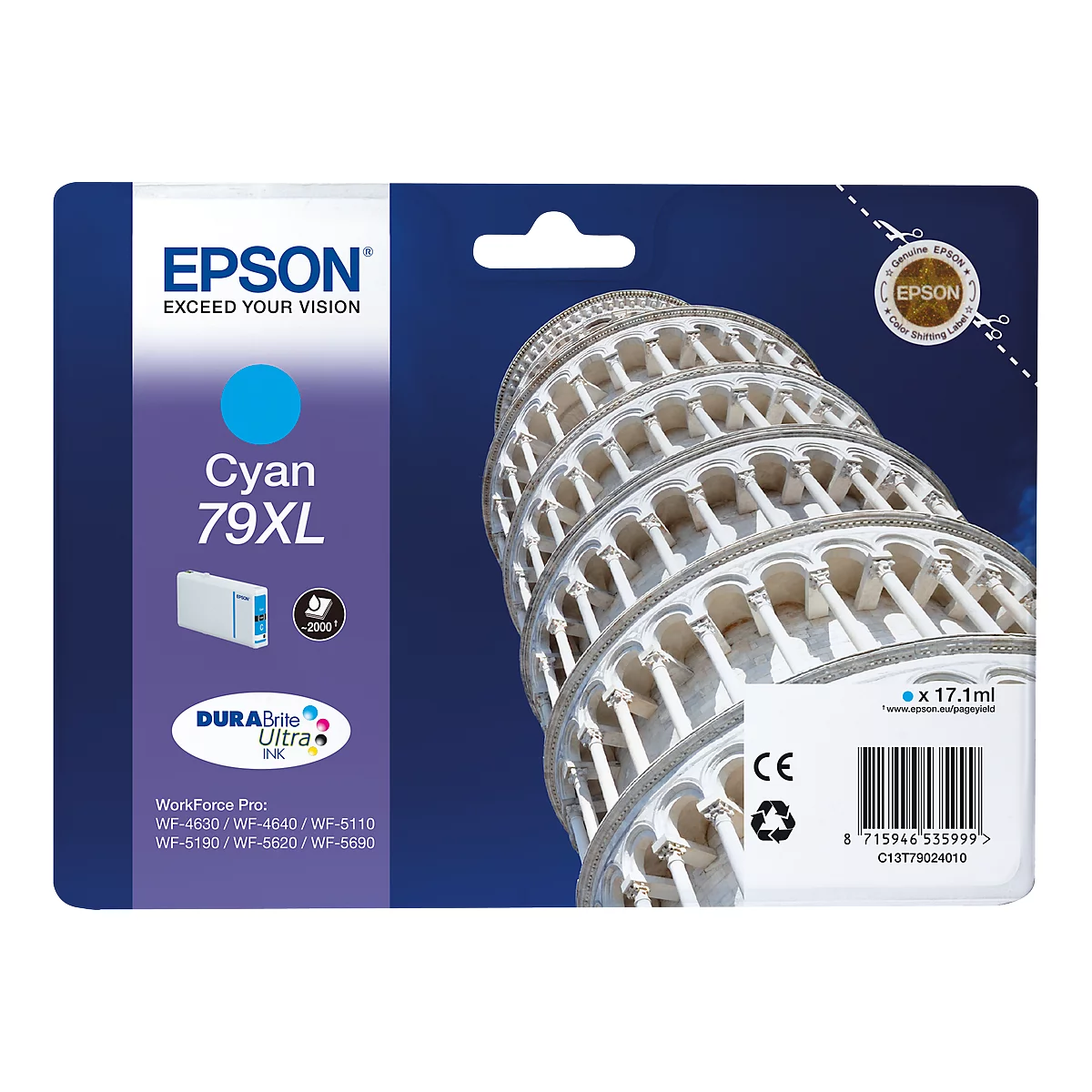 Epson Tintenpatrone C13T79024010 XL, cyan, original