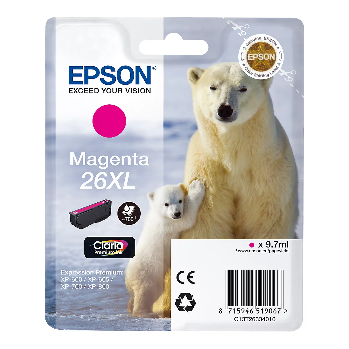 Epson Tintenpatrone T2633XL magenta, original
