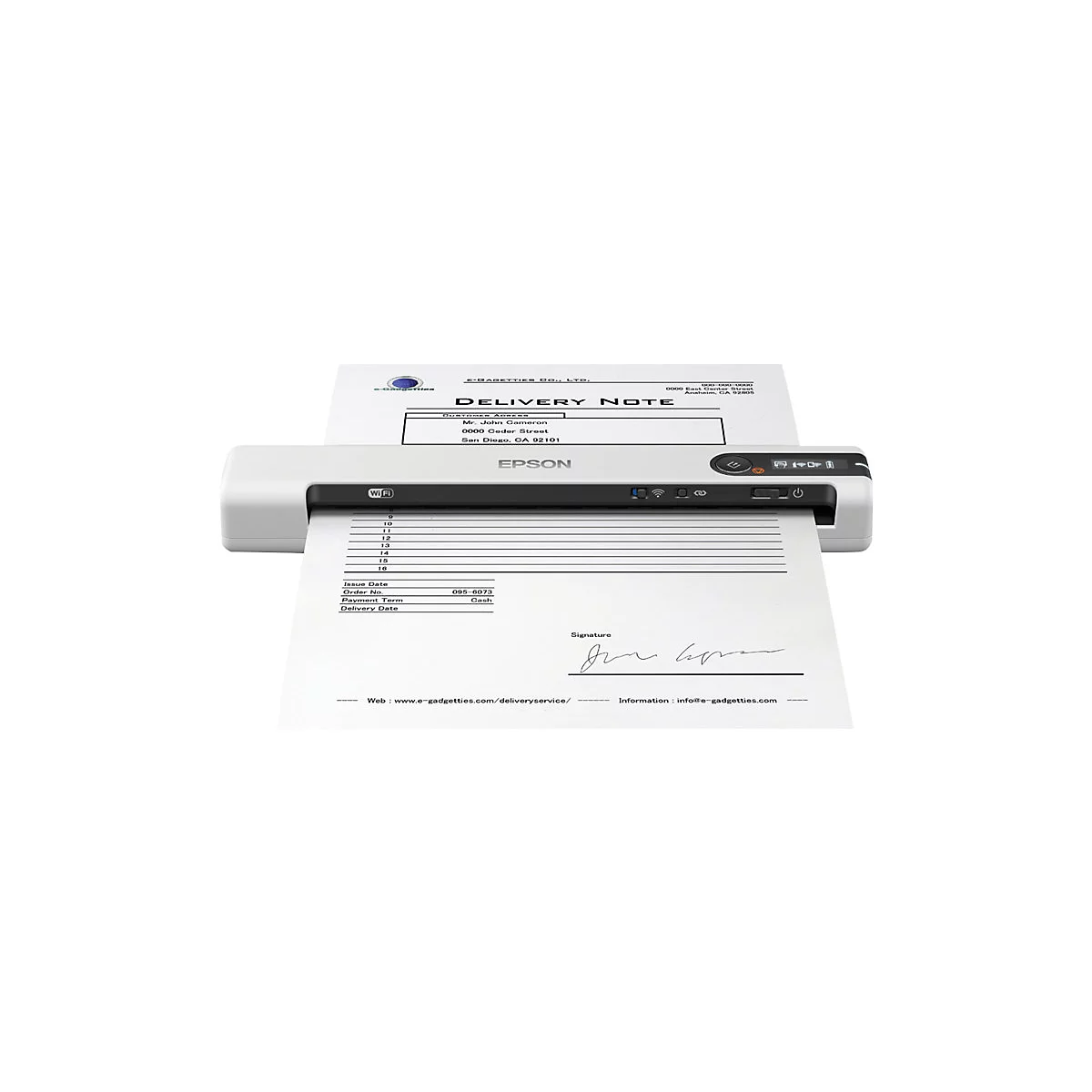 Epson WorkForce DS-80W - Dokumentenscanner - Contact Image Sensor (CIS) - A4 - 600 dpi x 600 dpi - bis zu 15 Seiten/Min. (einfarbig) / bis zu 15 Seiten/Min. (Farbe)