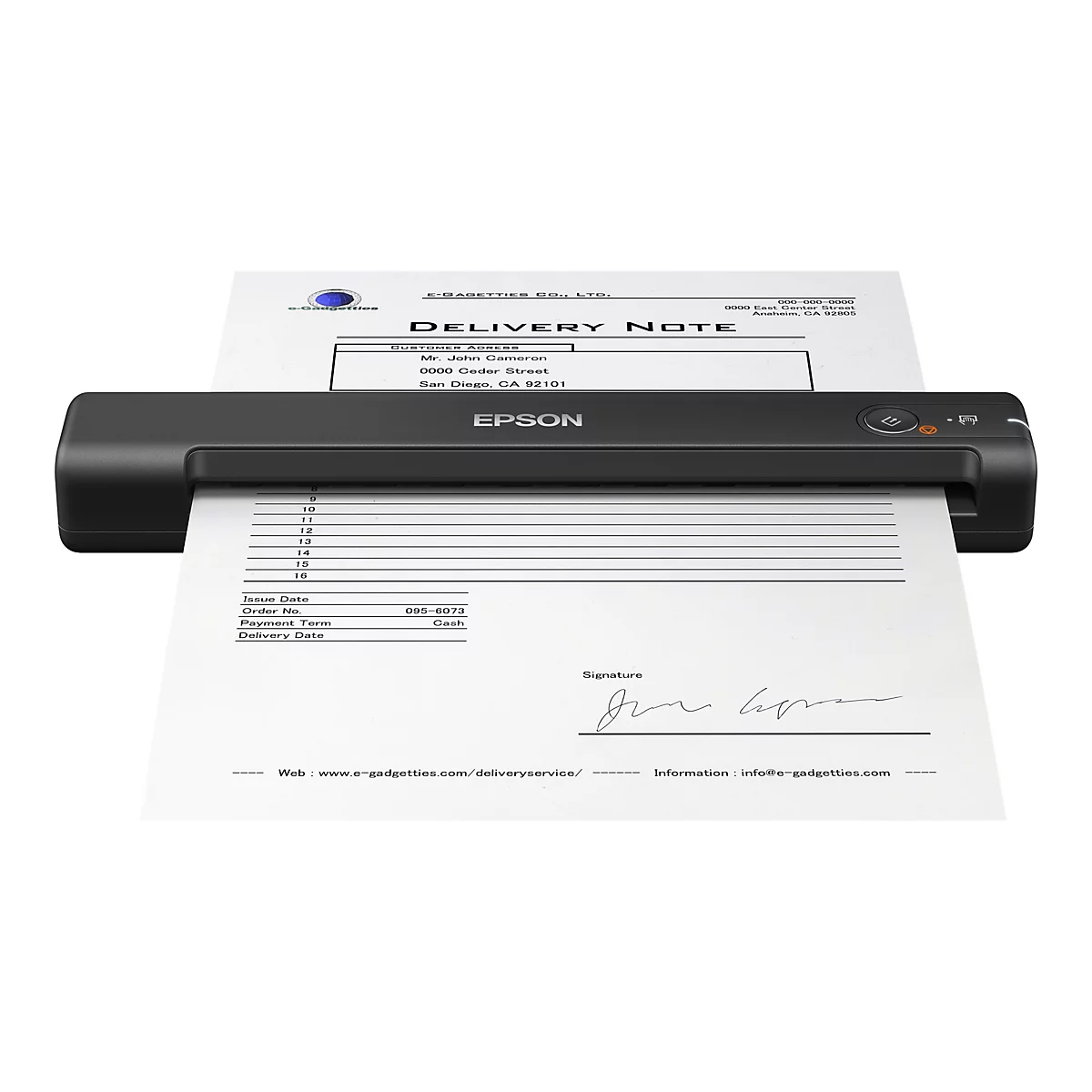 Epson WorkForce ES-50 - Einzelblatt-Scanner - Contact Image Sensor (CIS) - A4 - 600 dpi x 600 dpi - bis zu 300 Scanvorgänge/Tag