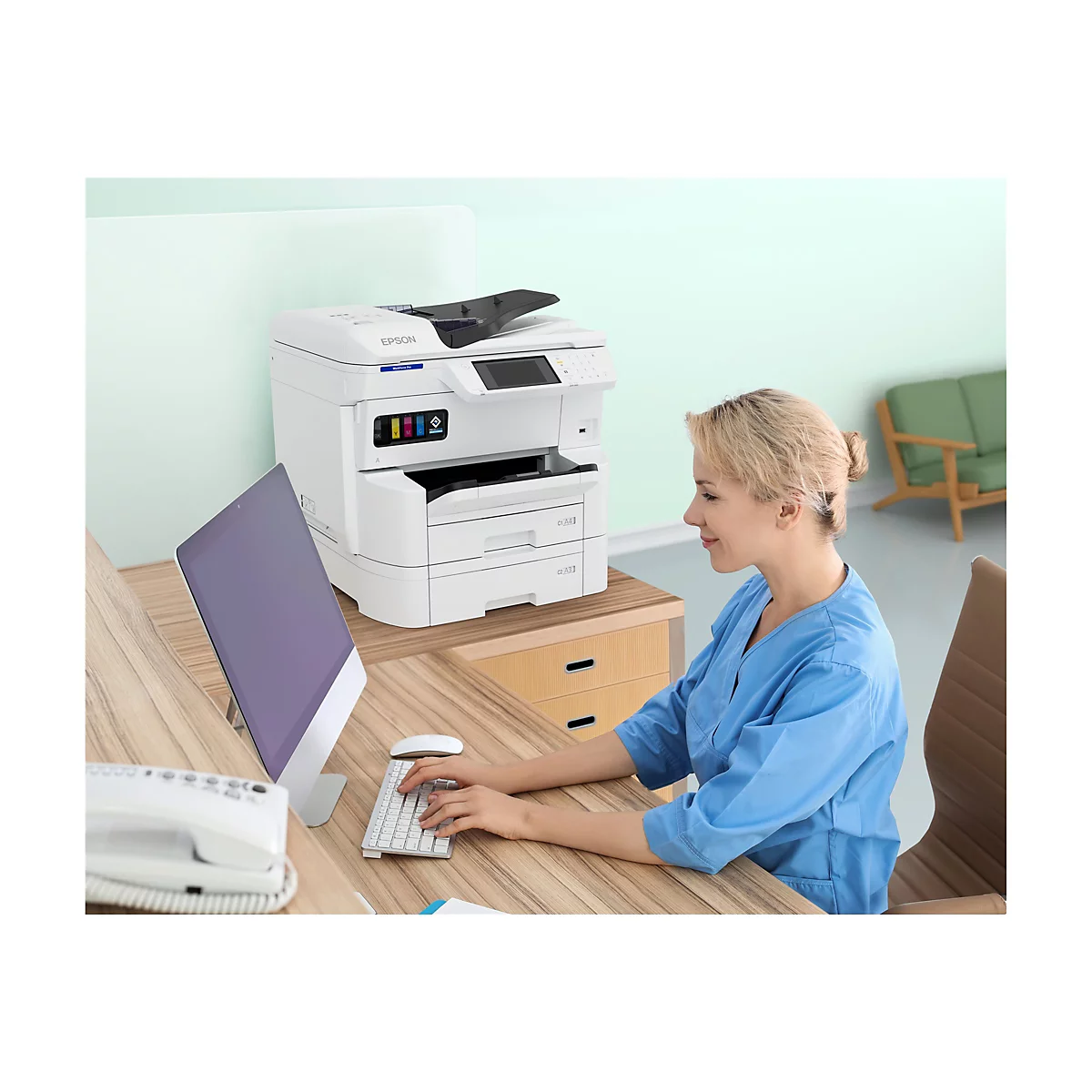 Epson WorkForce Pro EM-C7100DWF - Multifunktionsdrucker - Farbe - Tintenstrahl - A3 (297 x 420 mm) (Original) - A3 (Medien)