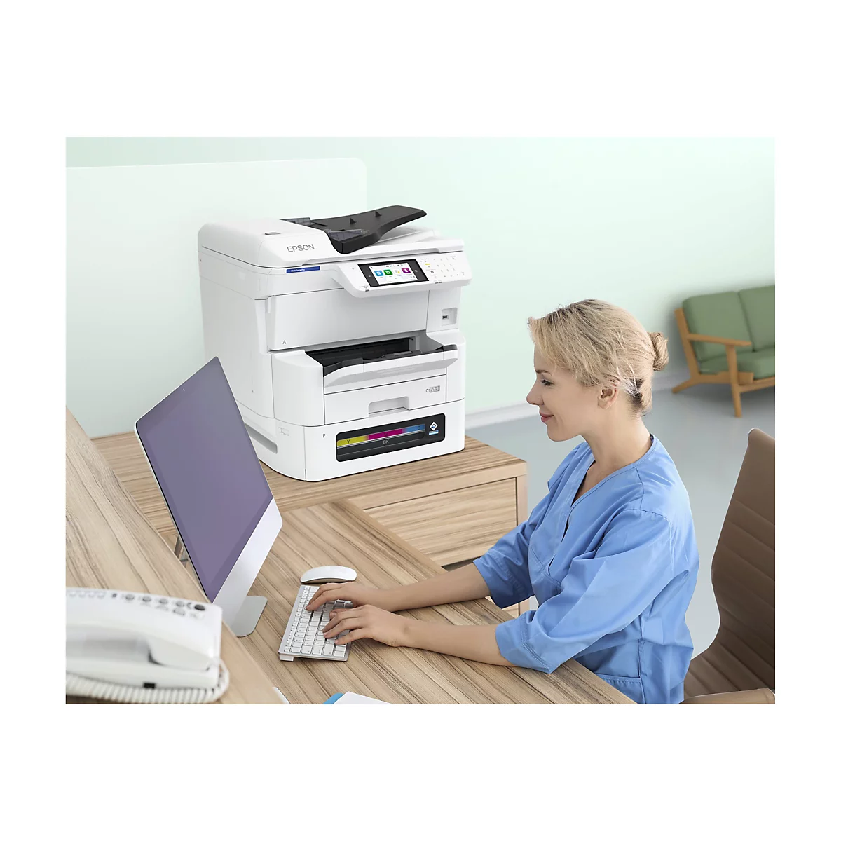 Epson WorkForce Pro EM-C8100RDWF - Multifunktionsdrucker - Farbe - Tintenstrahl - A3 (Medien) - bis zu 22 Seiten/Min. (Kopieren)