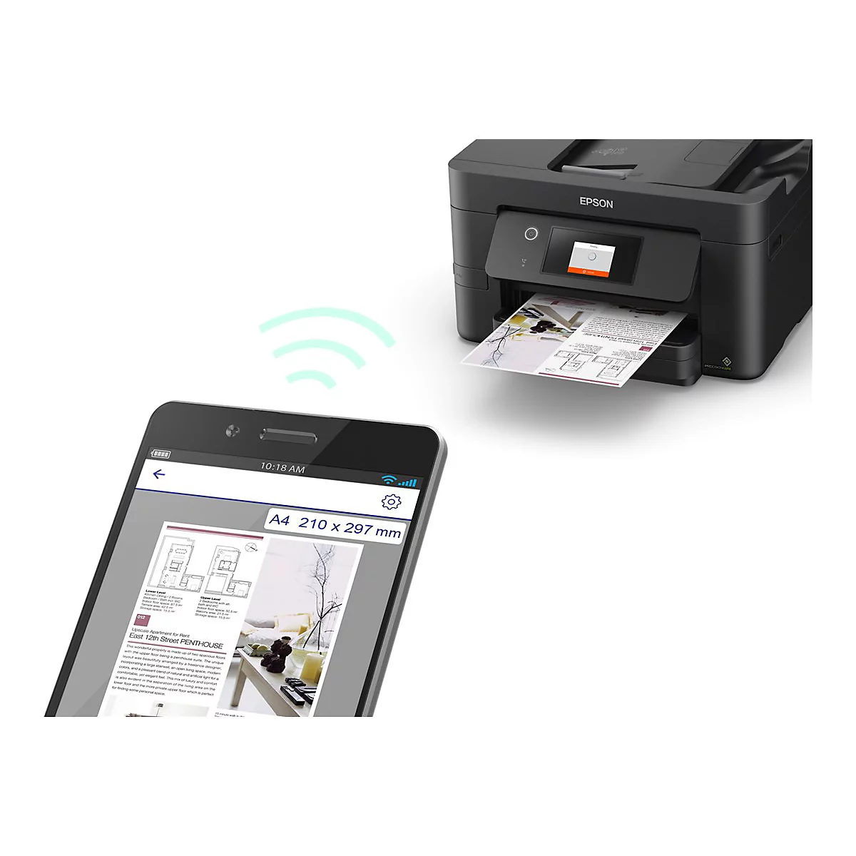Epson WorkForce Pro WF-3820DWF - Multifunktionsdrucker - Farbe - Tintenstrahl - A4/Legal (Medien) - bis zu 21 Seiten/Min. (Drucken)
