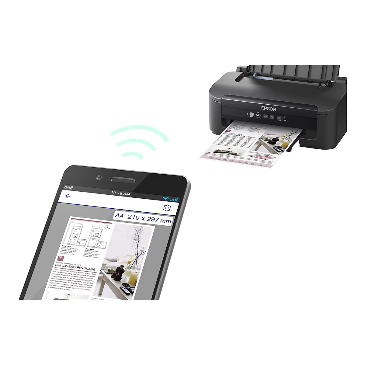 Epson WorkForce WF-2110W - Drucker - Farbe - Tintenstrahl - A4/Legal - 5760 x 1440 dpi