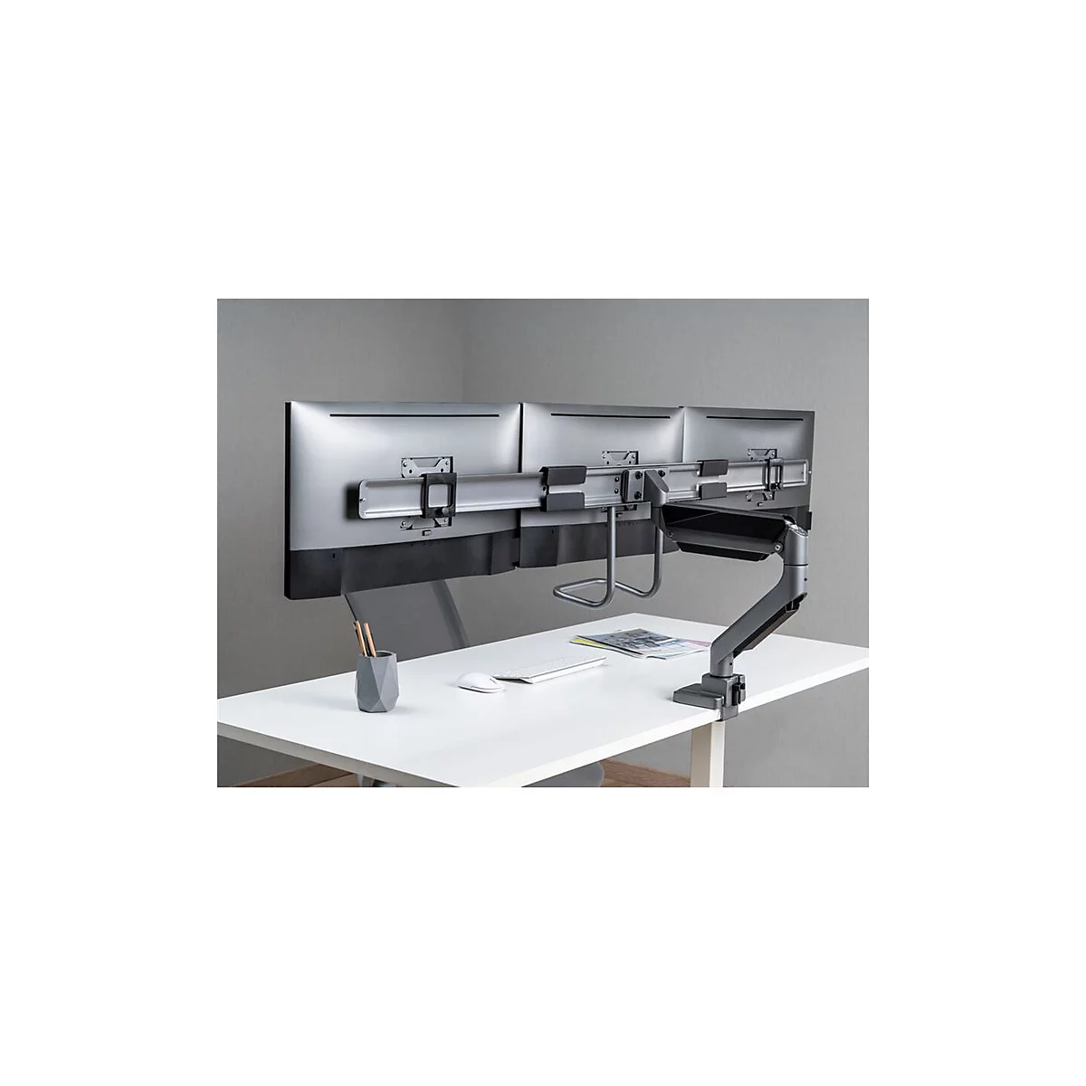 equip - Befestigungskit (CPU-Halterung, Tastatur-Tablett, Wandmontagehalterung) - Gasfeder - für LCD-Display / Curved LCD-Display - workstation - Kunststoff, stainless steel, Aluminium