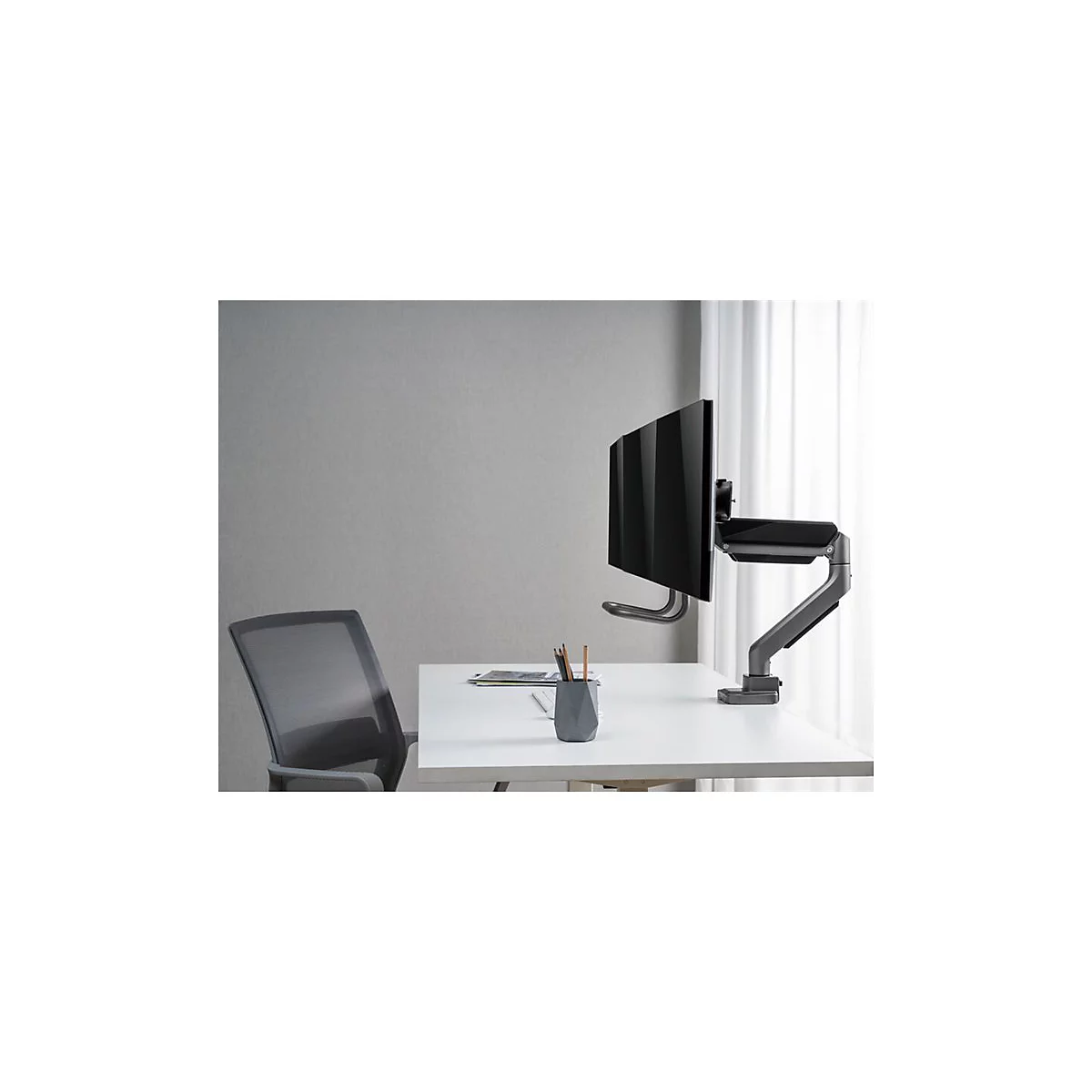 equip - Befestigungskit (CPU-Halterung, Tastatur-Tablett, Wandmontagehalterung) - Gasfeder - für LCD-Display / Curved LCD-Display - workstation - Kunststoff, stainless steel, Aluminium