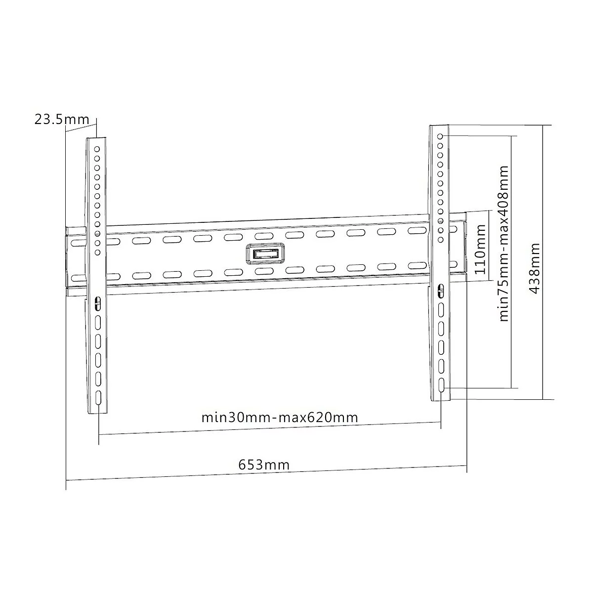 Equip Pro Fixed TV Wall Mount Bracket - Klammer - für Flachbildschirm - pulverbeschichtet schwarz