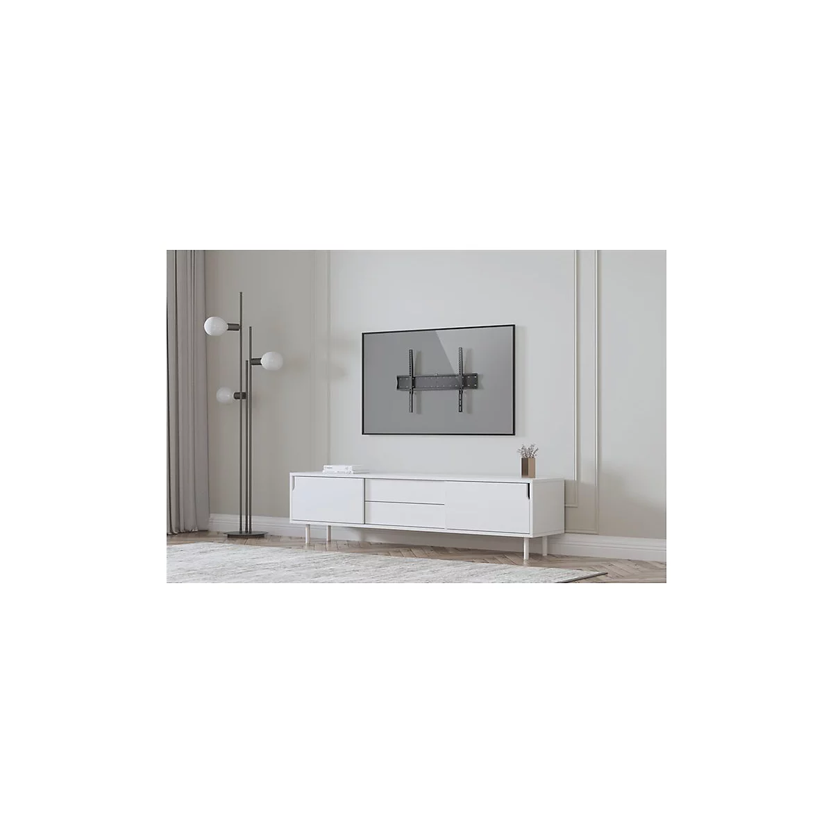 Equip Pro Fixed TV Wall Mount Bracket - Klammer - für Flachbildschirm - pulverbeschichtet schwarz