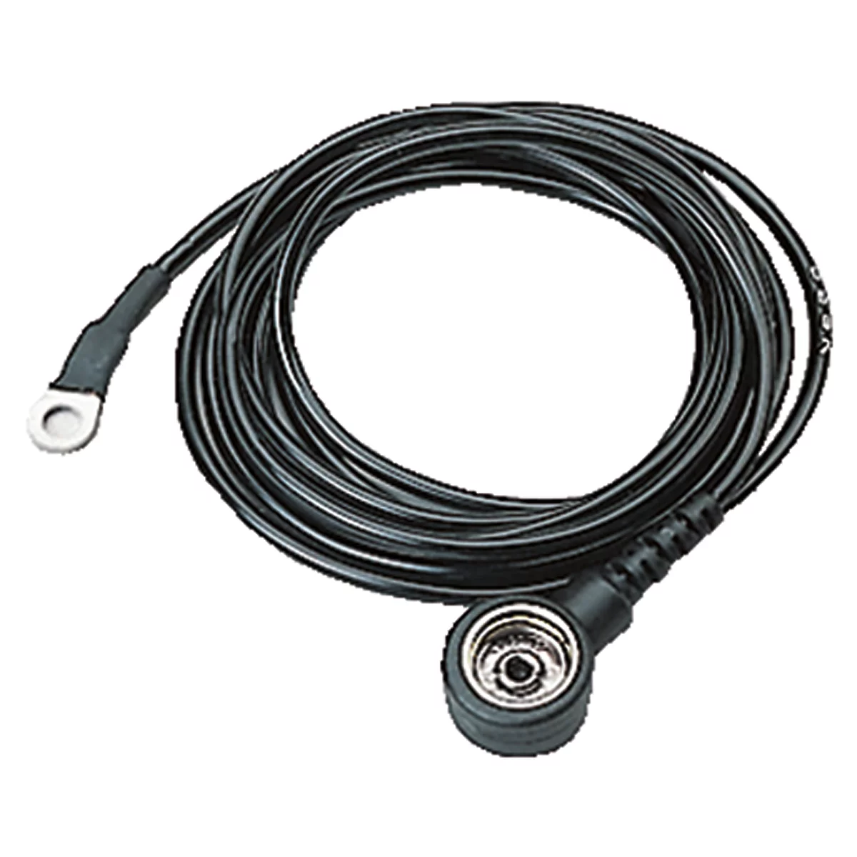 Erdungsleitung Bedrunka+Hirth, für ESD Tischbeläge & ESD Bodenmatten, 1 x 10 mm Druckknopf, 4 mm Öse, Länge 1,5 m, schwarz