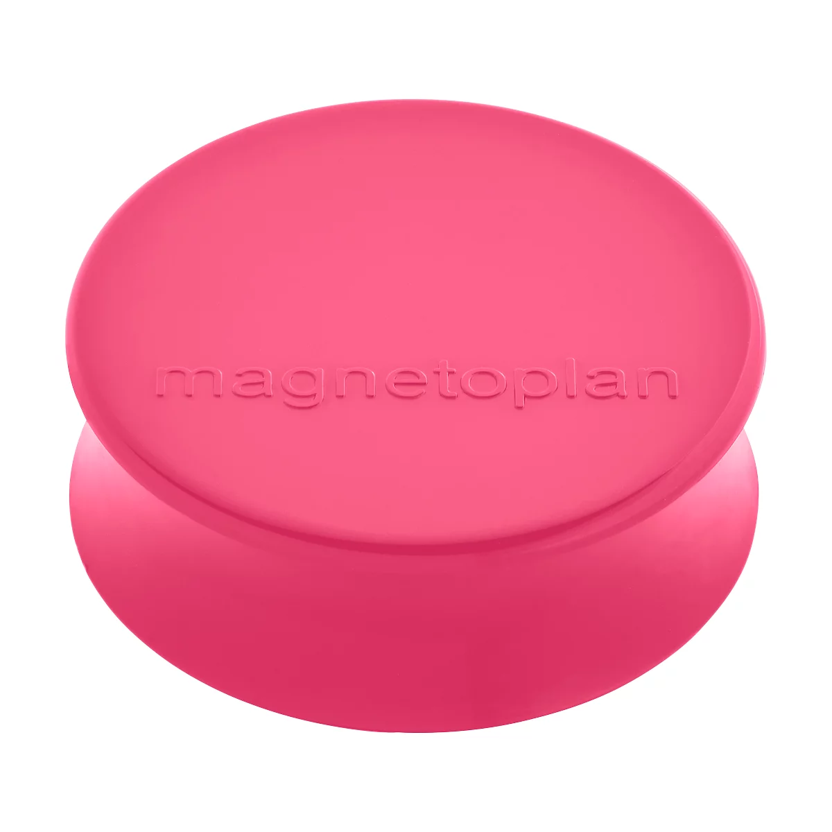 Een roze magneet, Magnetoplan belettering. Detailopname.